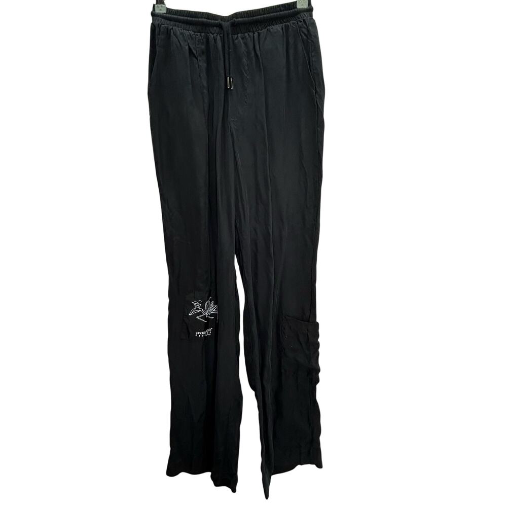 Jungles Jungles womans black pants streetwear Praying Mantis small